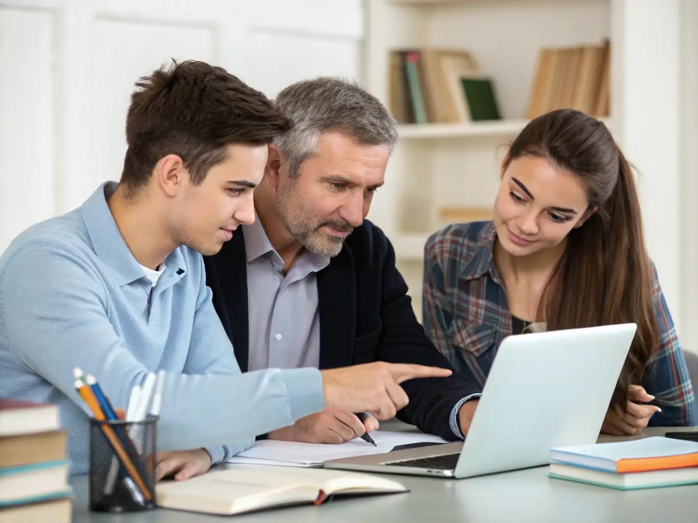 A mentor and mentee discussing career goals and strategies in a modern office setting, emphasizing personalized guidance and professional development.